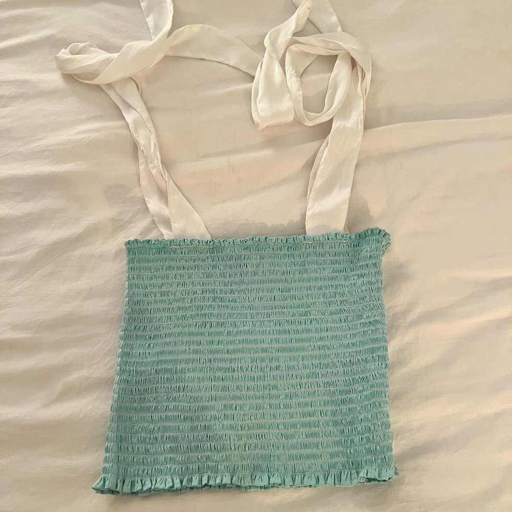 KOCH CECE TOP IN A SUPER PRETTY TEAL COLOR SOLD OUT EVERYWHERE AND RARE